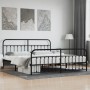 Estructura de cama cabecero y estribo metal negro 200x200 cm de vidaXL, Camas y somieres - Ref: Foro24-352603, Precio: 152,61...