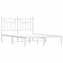 Metal bed frame with white headboard 140x190 cm by vidaXL, Beds and slatted bases - Ref: Foro24-353586, Price: 111,77 €, Disc...