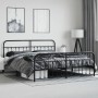 Estructura de cama cabecero y estribo metal negro 200x200 cm de vidaXL, Camas y somieres - Ref: Foro24-352603, Precio: 152,61...