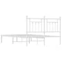 Metal bed frame with white headboard 140x190 cm by vidaXL, Beds and slatted bases - Ref: Foro24-353586, Price: 111,77 €, Disc...