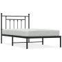 Estructura de cama con cabecero metal negro 100x190 cm de vidaXL, Camas y somieres - Ref: Foro24-353531, Precio: 81,71 €, Des...