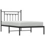 Estructura de cama con cabecero metal negro 100x190 cm de vidaXL, Camas y somieres - Ref: Foro24-353531, Precio: 81,71 €, Des...