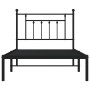 Estructura de cama con cabecero metal negro 100x190 cm de vidaXL, Camas y somieres - Ref: Foro24-353531, Precio: 81,71 €, Des...