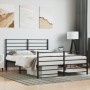 Estructura de cama cabecero y estribo metal negro 120x200 cm de vidaXL, Camas y somieres - Ref: Foro24-352335, Precio: 92,67 ...