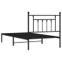 Estructura de cama con cabecero metal negro 100x190 cm de vidaXL, Camas y somieres - Ref: Foro24-353531, Precio: 81,71 €, Des...