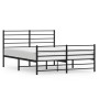 Estructura de cama cabecero y estribo metal negro 120x200 cm de vidaXL, Camas y somieres - Ref: Foro24-352335, Precio: 92,67 ...