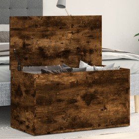 Baúl almacenaje madera contrachapada roble ahumado 84x42x46 cm en Baúles de almacenamiento | Comprar online en Foru.es