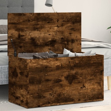Baúl almacenaje madera contrachapada roble ahumado 84x42x46 cm en Baúles de almacenamiento | Comprar online en Foru.es