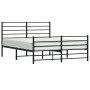 Estructura de cama cabecero y estribo metal negro 120x200 cm de vidaXL, Camas y somieres - Ref: Foro24-352335, Precio: 92,67 ...