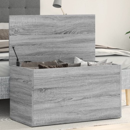 Baúl de almacenaje madera contrachapada gris Sonoma 84x42x46 cm en Baúles de almacenamiento | Comprar online en Foru.es