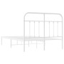 Estructura de cama de metal con cabecero blanca 120x190 cm de vidaXL, Camas y somieres - Ref: Foro24-352624, Precio: 104,71 €...