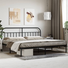 Estructura de cama con cabecero metal negro 200x200 cm de vidaXL, Camas y somieres - Ref: Foro24-353642, Precio: 137,76 €, De...