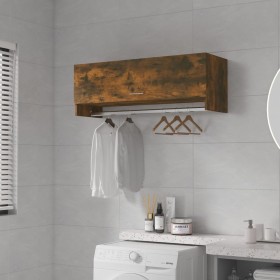 Armario madera contrachapada color roble ahumado 100x32,5x35 cm en Armarios roperos | Comprar online en Foru.es