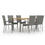 Set de muebles de comedor de jardín 7 piezas de ratán PE gris en Conjuntos de jardín | Comprar online en Foru.es