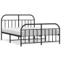 Estructura de cama cabecero y estribo metal negro 180x200 cm de vidaXL, Camas y somieres - Ref: Foro24-353657, Precio: 156,71...