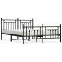 Estructura de cama cabecero y estribo metal negro 160x200 cm de vidaXL, Camas y somieres - Ref: Foro24-353558, Precio: 147,00...