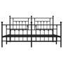 Estructura de cama cabecero y estribo metal negro 160x200 cm de vidaXL, Camas y somieres - Ref: Foro24-353558, Precio: 147,00...