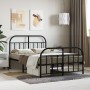 Estructura de cama con cabecero y pie metal negro 120x190 cm de vidaXL, Camas y somieres - Ref: Foro24-353650, Precio: 123,77...