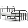 Estructura de cama con cabecero y pie metal negro 120x190 cm de vidaXL, Camas y somieres - Ref: Foro24-353650, Precio: 123,77...