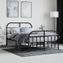 Estructura de cama con cabecero y pie metal negro 120x190 cm de vidaXL, Camas y somieres - Ref: Foro24-353650, Precio: 123,77...