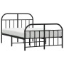 Estructura de cama con cabecero y pie metal negro 120x190 cm de vidaXL, Camas y somieres - Ref: Foro24-353650, Precio: 123,77...