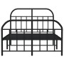 Estructura de cama con cabecero y pie metal negro 120x190 cm de vidaXL, Camas y somieres - Ref: Foro24-353650, Precio: 123,77...
