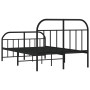 Estructura de cama con cabecero y pie metal negro 120x190 cm de vidaXL, Camas y somieres - Ref: Foro24-353650, Precio: 123,77...