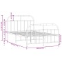 Estructura de cama con cabecero y pie metal negro 120x190 cm de vidaXL, Camas y somieres - Ref: Foro24-353650, Precio: 123,77...