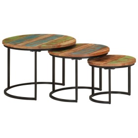 Mesas apilables 3 piezas madera maciza reciclada de vidaXL, Mesas de centro - Ref: Foro24-353902, Precio: 100,59 €, Descuento: %