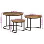 Mesas apilables 3 piezas madera maciza reciclada de vidaXL, Mesas de centro - Ref: Foro24-353902, Precio: 100,59 €, Descuento: %