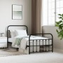 Estructura de cama con cabecero y estribo metal negro 100x190cm de vidaXL, Camas y somieres - Ref: Foro24-352590, Precio: 99,...