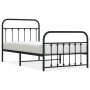 Estructura de cama con cabecero y estribo metal negro 100x190cm de vidaXL, Camas y somieres - Ref: Foro24-352590, Precio: 99,...
