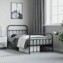Estructura de cama con cabecero y estribo metal negro 100x190cm de vidaXL, Camas y somieres - Ref: Foro24-352590, Precio: 99,...