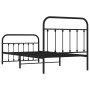 Estructura de cama con cabecero y estribo metal negro 100x190cm de vidaXL, Camas y somieres - Ref: Foro24-352590, Precio: 99,...