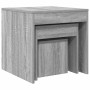 Mesas apilables 3 pzas madera contrachapada color gris Sonoma en Mesas auxiliares | Comprar online en Foru.es