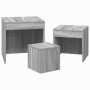 Mesas apilables 3 pzas madera contrachapada color gris Sonoma en Mesas auxiliares | Comprar online en Foru.es