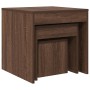 Mesas apilables 3 pzas madera contrachapada color roble marrón en Mesas auxiliares | Comprar online en Foru.es