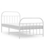 Estructura cama metal cabecero y estribo blanca 100x190 cm de vidaXL, Camas y somieres - Ref: Foro24-353696, Precio: 82,01 €,...