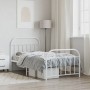 Estructura cama metal cabecero y estribo blanca 100x190 cm de vidaXL, Camas y somieres - Ref: Foro24-353696, Precio: 82,01 €,...