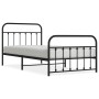 Estructura de cama con cabecero y estribo metal negro 107x203cm de vidaXL, Camas y somieres - Ref: Foro24-352592, Precio: 94,...