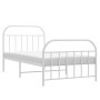Estructura cama metal cabecero y estribo blanca 100x190 cm de vidaXL, Camas y somieres - Ref: Foro24-353696, Precio: 82,01 €,...