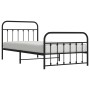 Estructura de cama con cabecero y estribo metal negro 107x203cm de vidaXL, Camas y somieres - Ref: Foro24-352592, Precio: 94,...