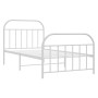 Estructura cama metal cabecero y estribo blanca 100x190 cm de vidaXL, Camas y somieres - Ref: Foro24-353696, Precio: 82,01 €,...