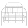 Estructura cama metal cabecero y estribo blanca 100x190 cm de vidaXL, Camas y somieres - Ref: Foro24-353696, Precio: 82,01 €,...