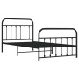 Estructura de cama con cabecero y estribo metal negro 107x203cm de vidaXL, Camas y somieres - Ref: Foro24-352592, Precio: 94,...