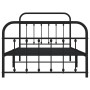 Estructura de cama con cabecero y estribo metal negro 107x203cm de vidaXL, Camas y somieres - Ref: Foro24-352592, Precio: 94,...