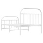 Estructura cama metal cabecero y estribo blanca 100x190 cm de vidaXL, Camas y somieres - Ref: Foro24-353696, Precio: 82,01 €,...