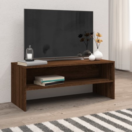 Mueble de TV madera contrachapada roble marrón 100x40x40 cm en Muebles TV | Comprar online en Foru.es