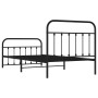Estructura de cama con cabecero y estribo metal negro 107x203cm de vidaXL, Camas y somieres - Ref: Foro24-352592, Precio: 94,...