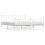 Estructura cama metal con cabecero y estribo blanco 200x200 cm de vidaXL, Camas y somieres - Ref: Foro24-353611, Precio: 149,...